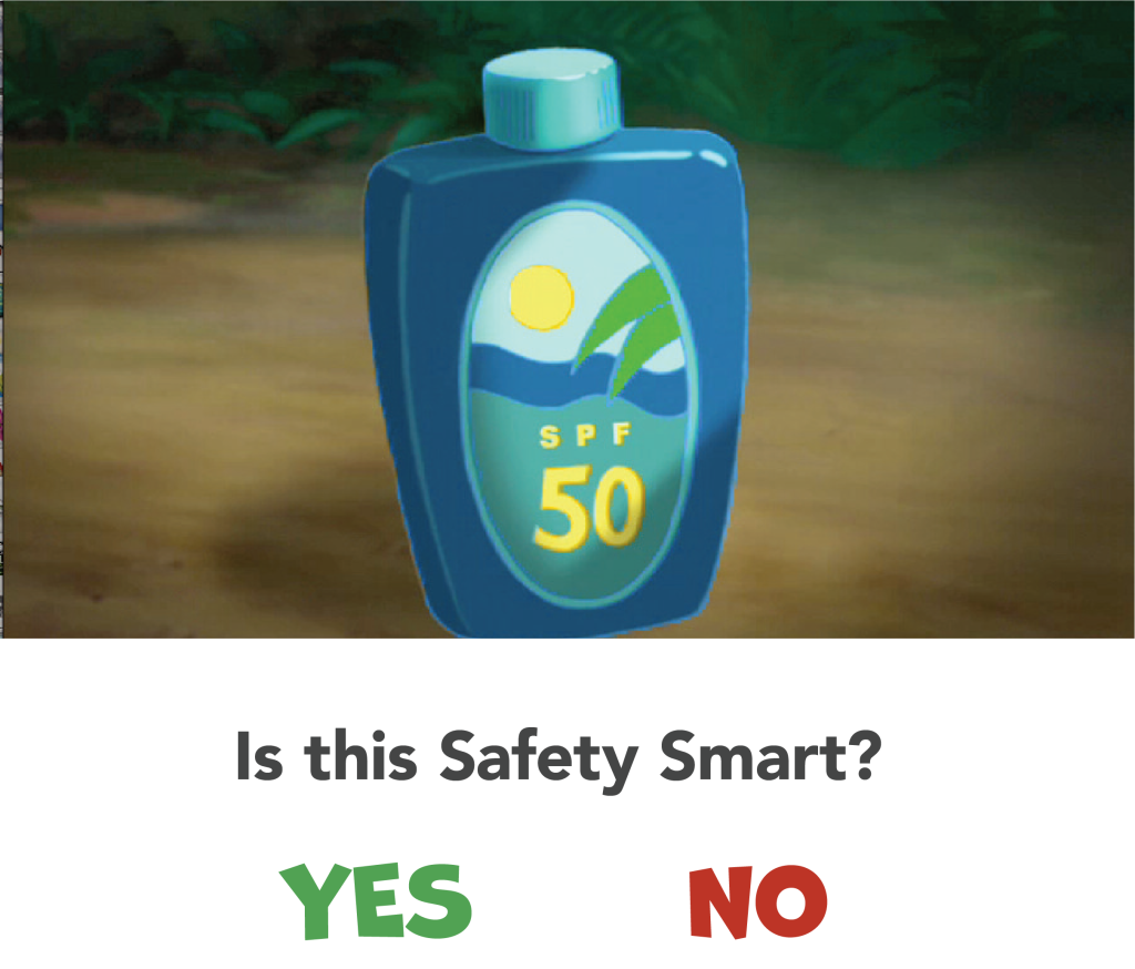 Bottle of sunscreen. Is this Safety Smart?