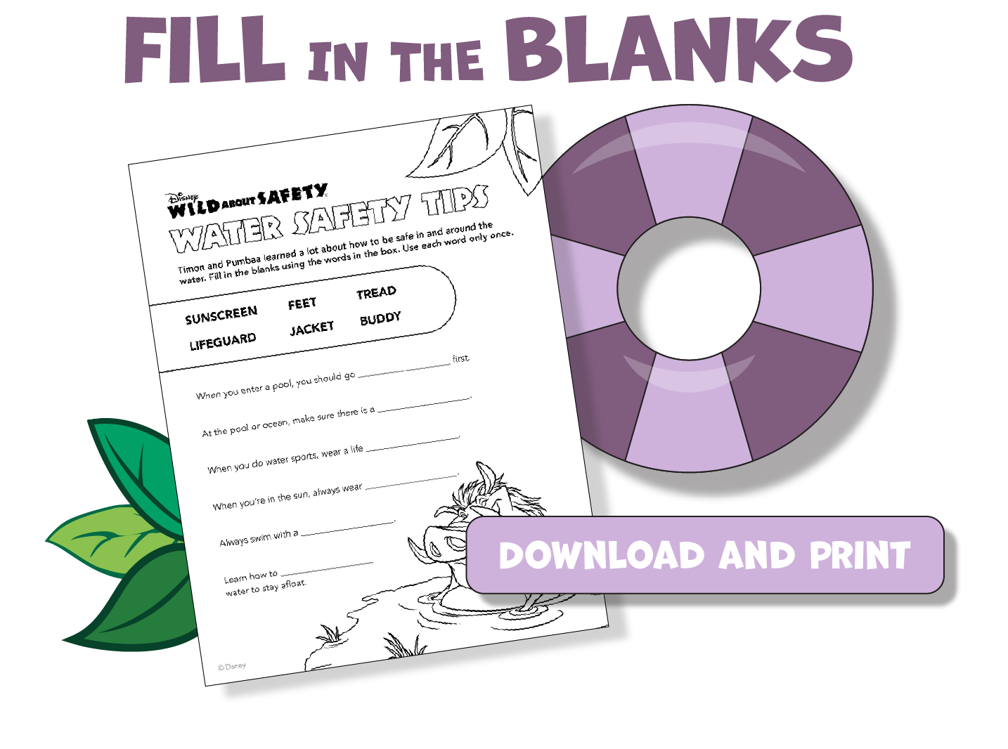 Download and print "Fill in the Blanks" activity sheet