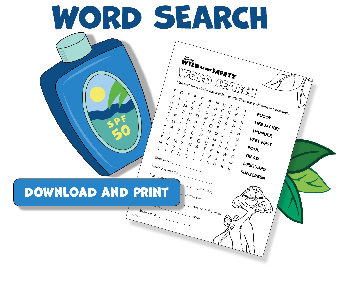 Download and print "Word Search" activity sheet